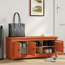vidaXL Cipőszekrény Viaszbarna 110 x 38 x 45,5 cm Tömör fenyő