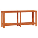 vidaXL Munkapad polcokkal Viaszbarna 180 x 50 x 80 cm Tömör fenyő