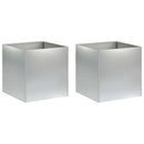 vidaXL Kerti cserép 2 db Ezüst 25 x 25 x 25 cm Horganyzott Acél