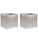 vidaXL Kerti cserép 2 db Ezüst 35 x 35 x 35 cm Rozsdamentes Acél