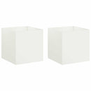 vidaXL Kerti cserép 2 db Fehér 45 x 45 x 45 cm Hidegen hengerelt acél