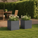 vidaXL Kerti cserép 2 db Antracitszürke 45 x 45 x 45 cm
