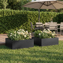 vidaXL Kerti cserép 2 db Fekete 60 x 60 x 20 cm Hidegen hengerelt acél