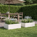 vidaXL Kerti cserép 2 db Fehér 60 x 60 x 20 cm Hidegen hengerelt acél