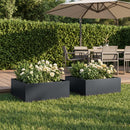 vidaXL Kerti cserép 2 db Antracitszürke 60 x 60 x 20 cm