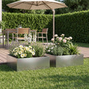 vidaXL Kerti cserép 2 db Ezüst 60 x 60 x 20 cm Rozsdamentes Acél