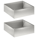 vidaXL Kerti cserép 2 db Ezüst 60 x 60 x 20 cm Rozsdamentes Acél