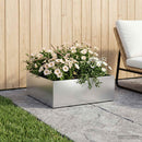 vidaXL Kerti cserép Ezüst 60 x 60 x 20 cm Horganyzott Acél