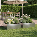 vidaXL Kerti cserép 2 db Ezüst 60 x 60 x 20 cm Horganyzott Acél