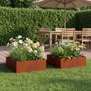 vidaXL Kerti cserép 2 db Rozsdás 60 x 60 x 20 cm Időjárásálló Acél