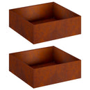 vidaXL Kerti cserép 2 db Rozsdás 60 x 60 x 20 cm Időjárásálló Acél
