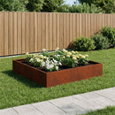 vidaXL Kerti cserép Rozsdás 100 x 100 x 20 cm Időjárásálló Acél