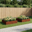 vidaXL Kerti cserép 2 db Rozsdás 100 x 100 x 20 cm Időjárásálló Acél
