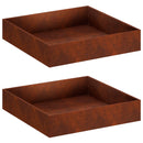 vidaXL Kerti cserép 2 db Rozsdás 100 x 100 x 20 cm Időjárásálló Acél
