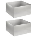vidaXL Kerti cserép 2 db Ezüst 40 x 40 x 30 cm Rozsdamentes Acél