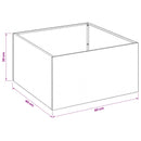 vidaXL Kerti cserép 2 db Ezüst 40 x 40 x 30 cm Rozsdamentes Acél