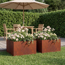 vidaXL Kerti cserép 2 db Rozsdás 40 x 40 x 30 cm Időjárásálló Acél