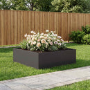 vidaXL Kerti cserép Fekete 100 x 100 x 30 cm Hidegen hengerelt acél