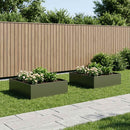 vidaXL Kerti cserép 2 db Olajzöld 100 x 100 x 30 cm