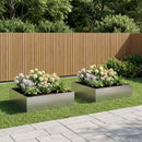 vidaXL Kerti cserép 2 db Ezüst 100 x 100 x 30 cm Rozsdamentes Acél