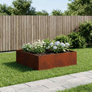 vidaXL Kerti cserép Rozsdás 100 x 100 x 30 cm Időjárásálló Acél