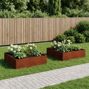 vidaXL Kerti cserép 2 db Rozsdás 100 x 100 x 30 cm Időjárásálló Acél