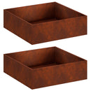 vidaXL Kerti cserép 2 db Rozsdás 100 x 100 x 30 cm Időjárásálló Acél