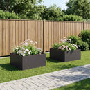 vidaXL Kerti cserép 2 db Fekete 60 x 60 x 40 cm Hidegen hengerelt acél