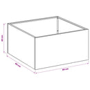 vidaXL Kerti cserép 2 db Fekete 60 x 60 x 40 cm Hidegen hengerelt acél