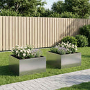 vidaXL Kerti cserép 2 db Ezüst 60 x 60 x 40 cm Horganyzott Acél