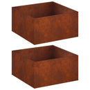 vidaXL Kerti cserép 2 db Rozsdás 60 x 60 x 40 cm Időjárásálló Acél