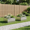 vidaXL Kerti cserép 2 db Ezüst 80 x 80 x 40 cm Rozsdamentes Acél