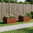 vidaXL Kerti cserép 2 db Rozsdás 100 x 100 x 40 cm Időjárásálló Acél