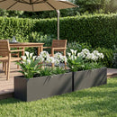 vidaXL Kerti cserép 2 db Fekete 40 x 20 x 20 cm Hidegen hengerelt acél