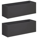 vidaXL Kerti cserép 2 db Fekete 40 x 20 x 20 cm Hidegen hengerelt acél