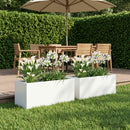 vidaXL Kerti cserép 2 db Fehér 40 x 20 x 20 cm Hidegen hengerelt acél