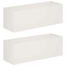 vidaXL Kerti cserép 2 db Fehér 40 x 20 x 20 cm Hidegen hengerelt acél