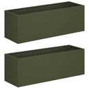 vidaXL Kerti cserép 2 db Olajzöld 40 x 20 x 20 cm