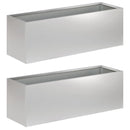 vidaXL Kerti cserép 2 db Ezüst 40 x 20 x 20 cm Horganyzott Acél