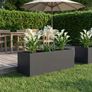 vidaXL Kerti cserép Fekete 60 x 20 x 20 cm Hidegen hengerelt acél