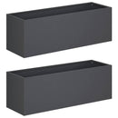 vidaXL Kerti cserép 2 db Antracitszürke 60 x 20 x 20 cm