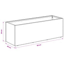 vidaXL Kerti cserép Olajzöld 60 x 20 x 20 cm Hidegen hengerelt acél