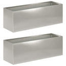 vidaXL Kerti cserép 2 db Ezüst 60 x 20 x 20 cm Rozsdamentes Acél