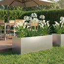 vidaXL Kerti cserép Ezüst 60 x 20 x 20 cm Horganyzott Acél