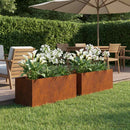 vidaXL Kerti cserép 2 db Rozsdás 60 x 20 x 20 cm Időjárásálló Acél