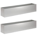vidaXL Kerti cserép 2 db Ezüst 80 x 20 x 20 cm Horganyzott Acél