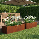 vidaXL Kerti cserép 2 db Rozsdás 80 x 20 x 20 cm Időjárásálló Acél