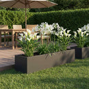 vidaXL Kerti cserép Fekete 100 x 20 x 20 cm Hidegen hengerelt acél