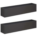vidaXL Kerti cserép 2 db Fekete 100 x 20 x 20 cm