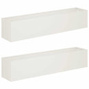 vidaXL Kerti cserép 2 db Fehér 100 x 20 x 20 cm Hidegen hengerelt acél
